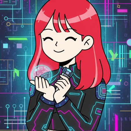 Leki W Avatar - Anime-style character with red hair in tech setting